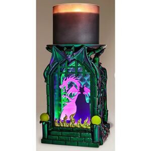 NIB Bath & Body Works Lighted Maleficent Shadowbox Pedestal 3-Wick Candle Holder